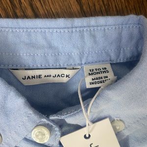 New with Tags size 12-18m Janie and Jack button down and shorts set